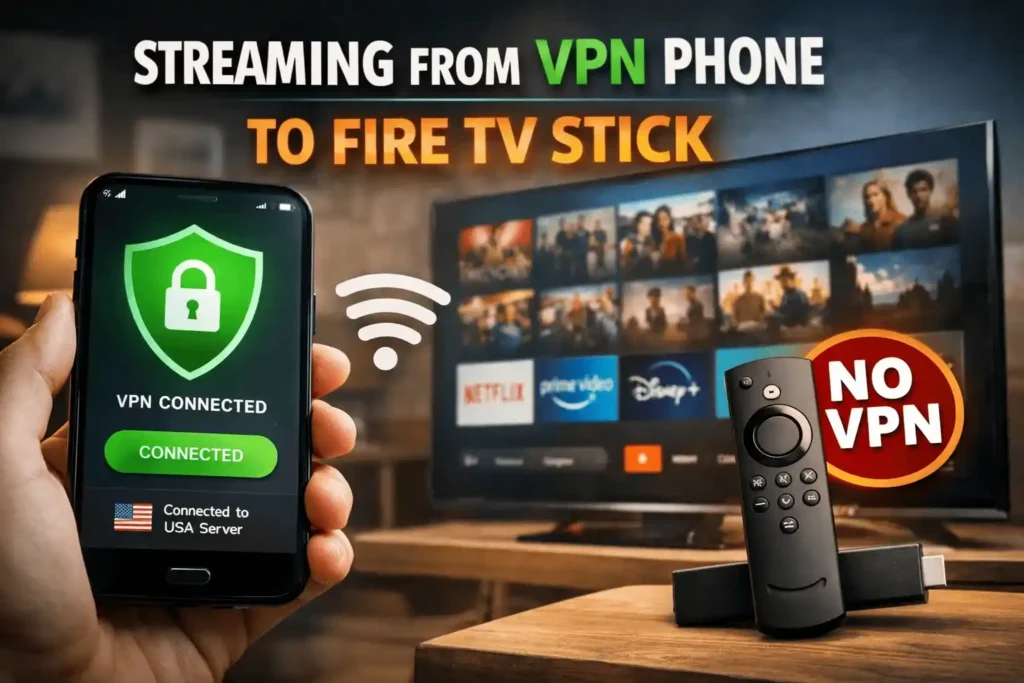 Can I stream content from my phone using a VPN to my Fire TV Stick that is not using a VPN?