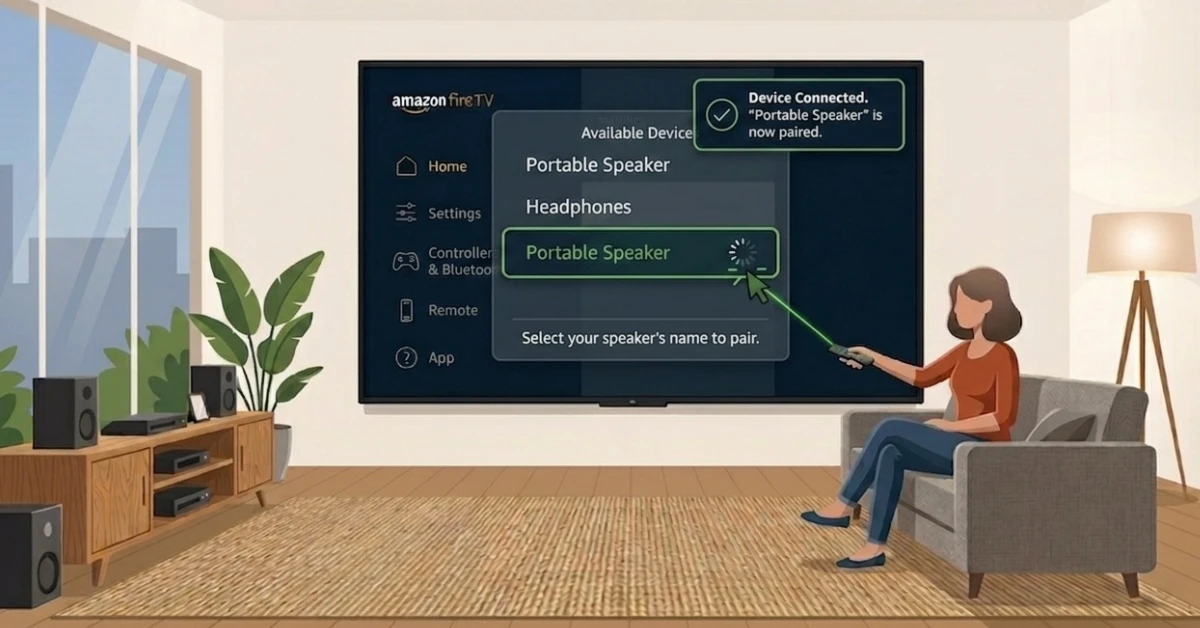 Connect a bluetooth speaker to firestick