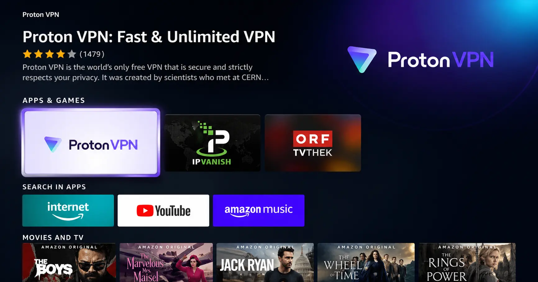 Search for protonvpn