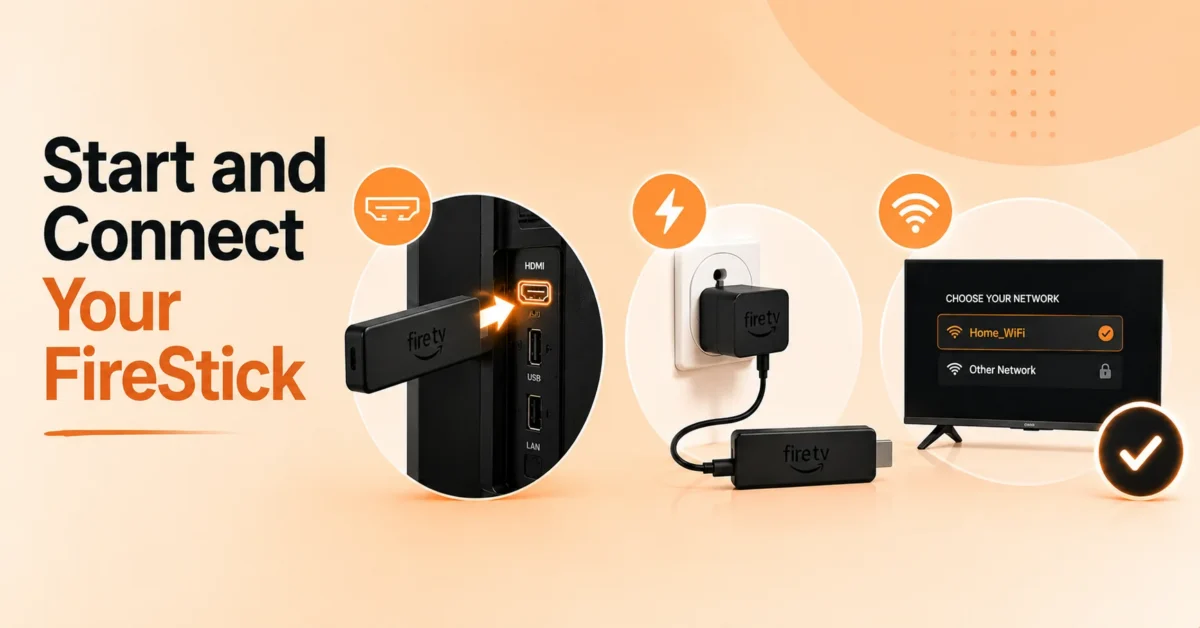 Connect and Power On FireStick