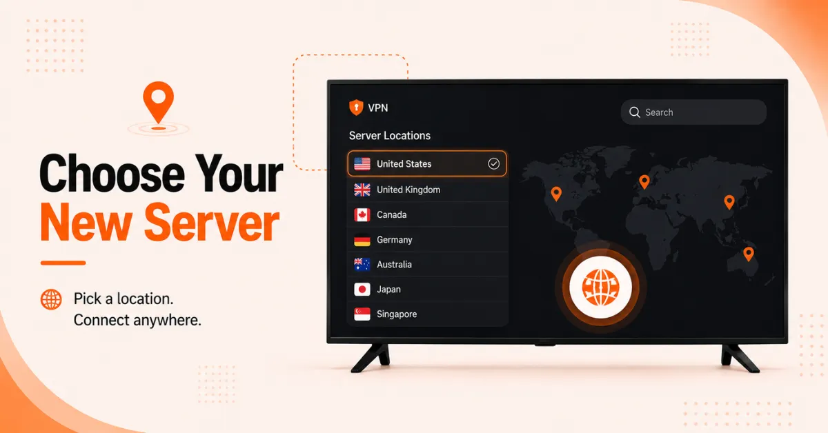 Change VPN server on firestick