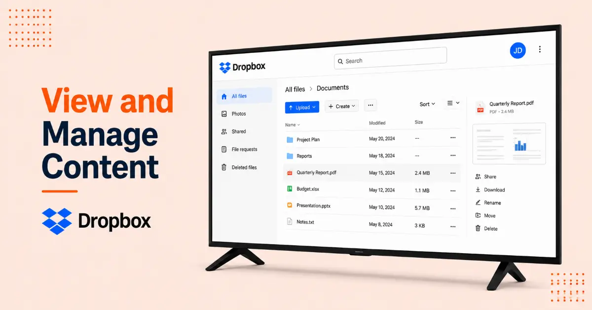 View and Manage Your Dropbox Content