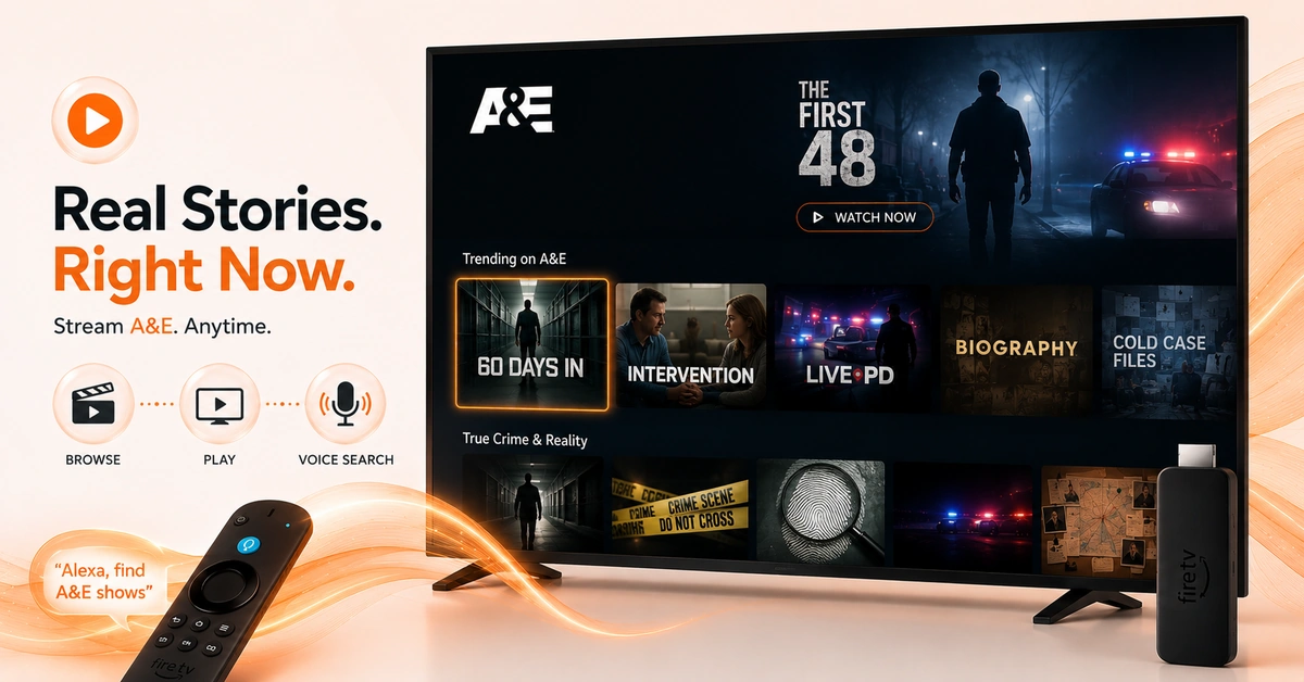 A&E sign in screen on Fire TV