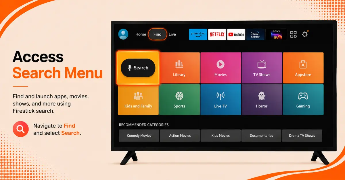 Open the Search Menu on Firestick