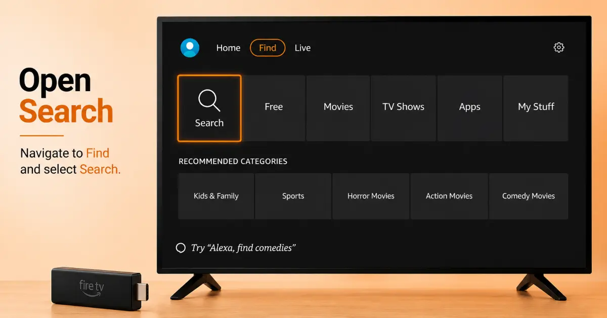 Go to the Search Menu