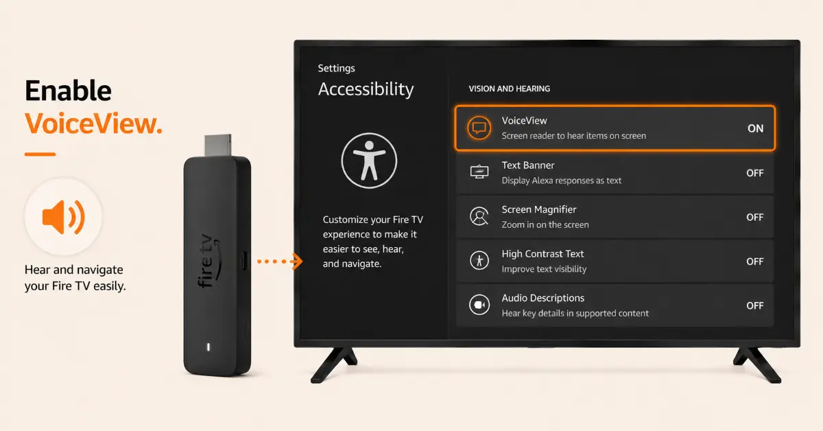Enable VoiceView Screen Reader