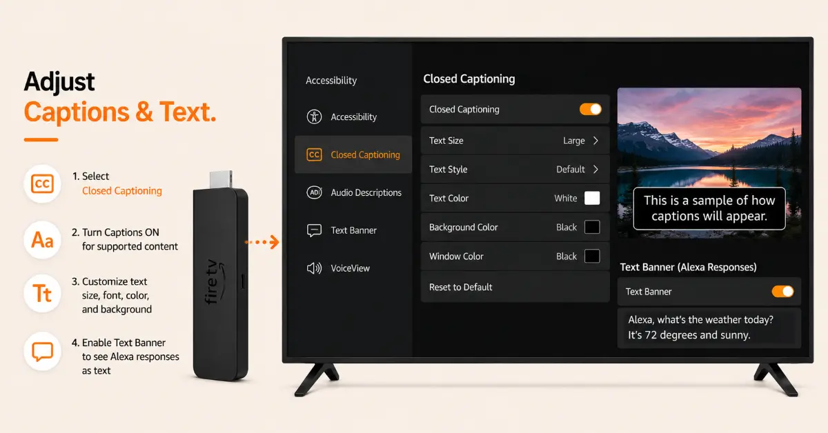 Customize Captions and Text Features