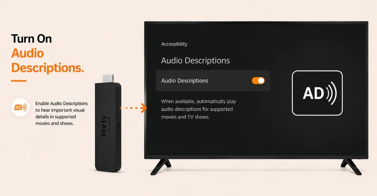 Turn On Audio Descriptions and Other Helpful Features