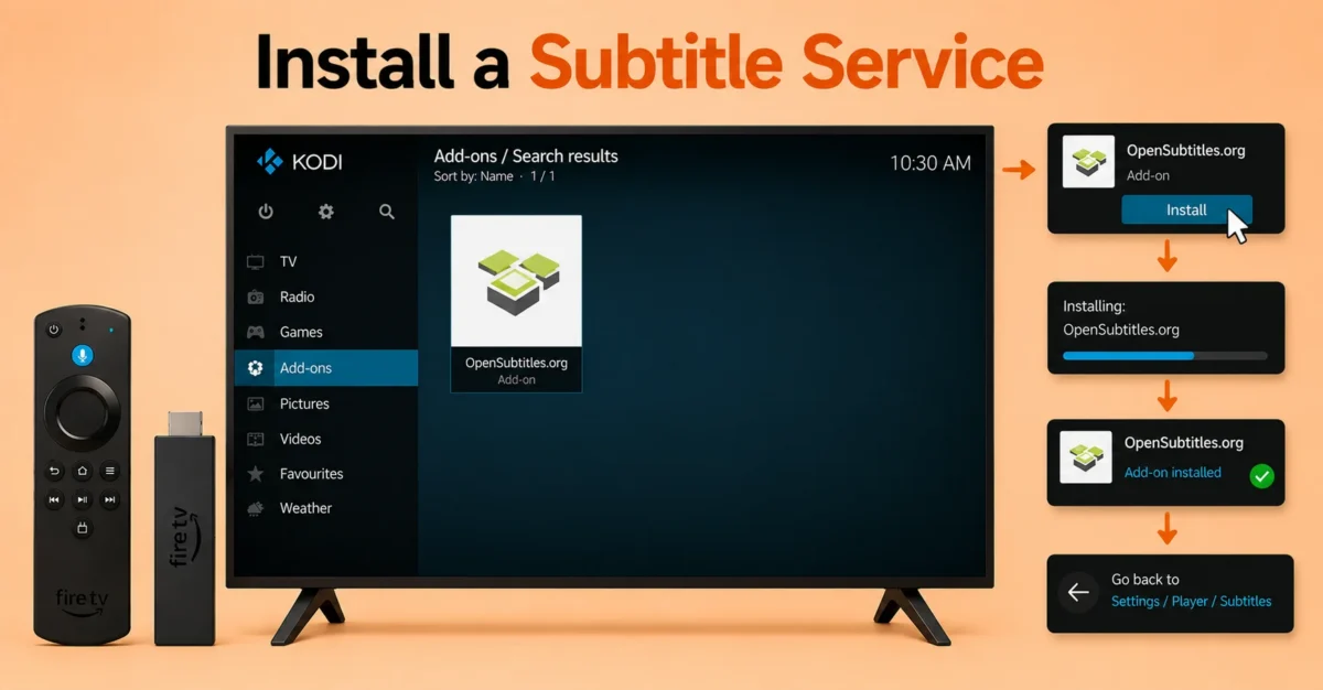 Install the Subtitle Addon
