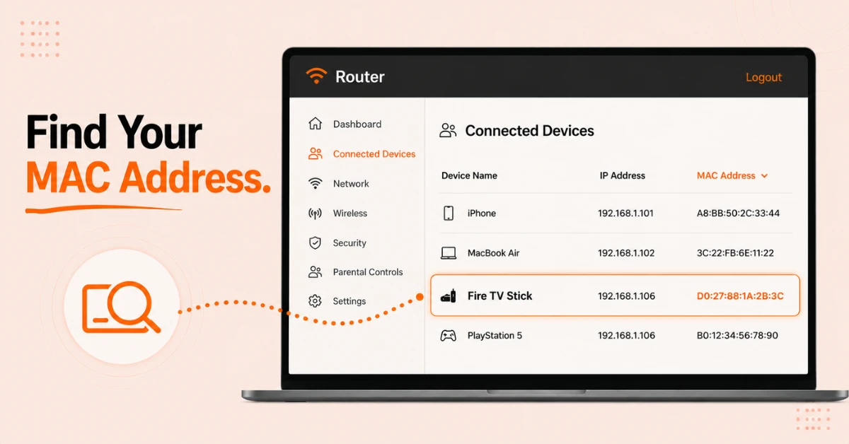 find firestick mac address