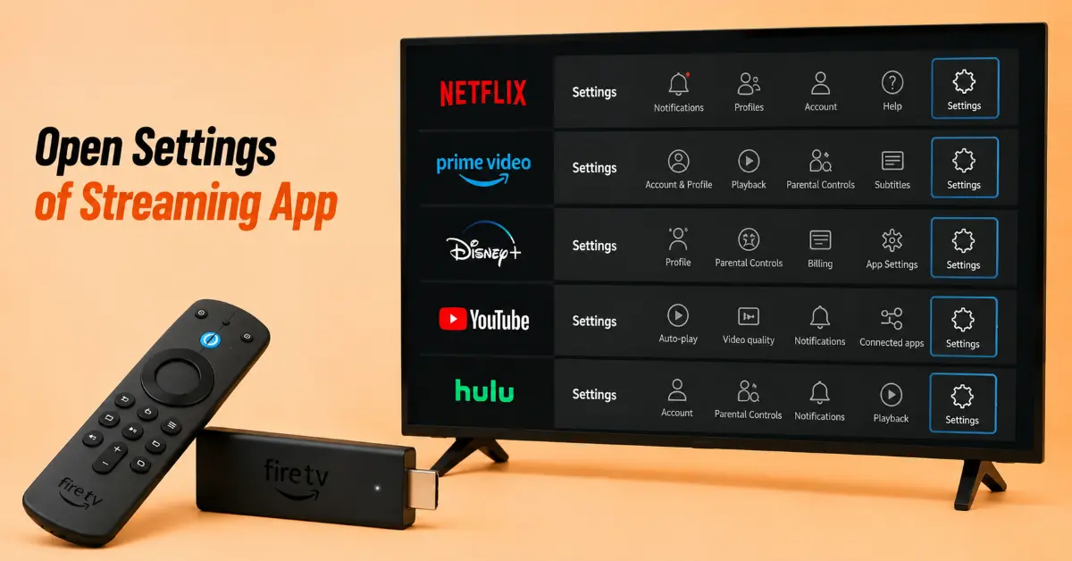 Open the Streaming App Settings