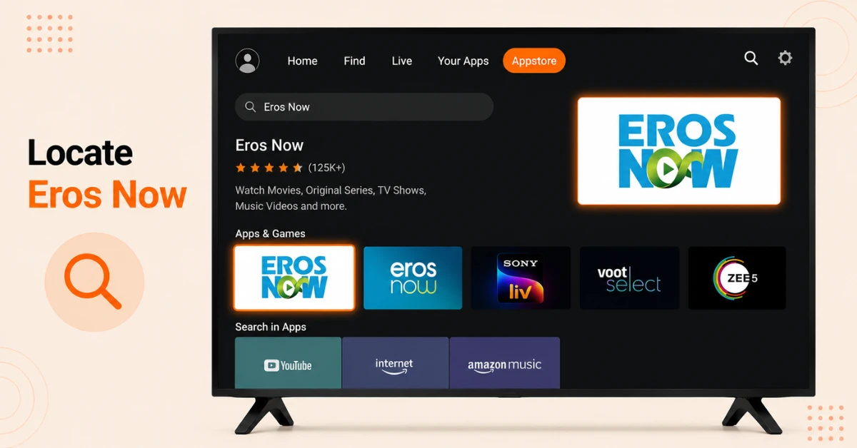 eros now on firestick